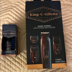 King C. Gillette Beard Trimmer 5 pc set & Beard oil Brand New in box